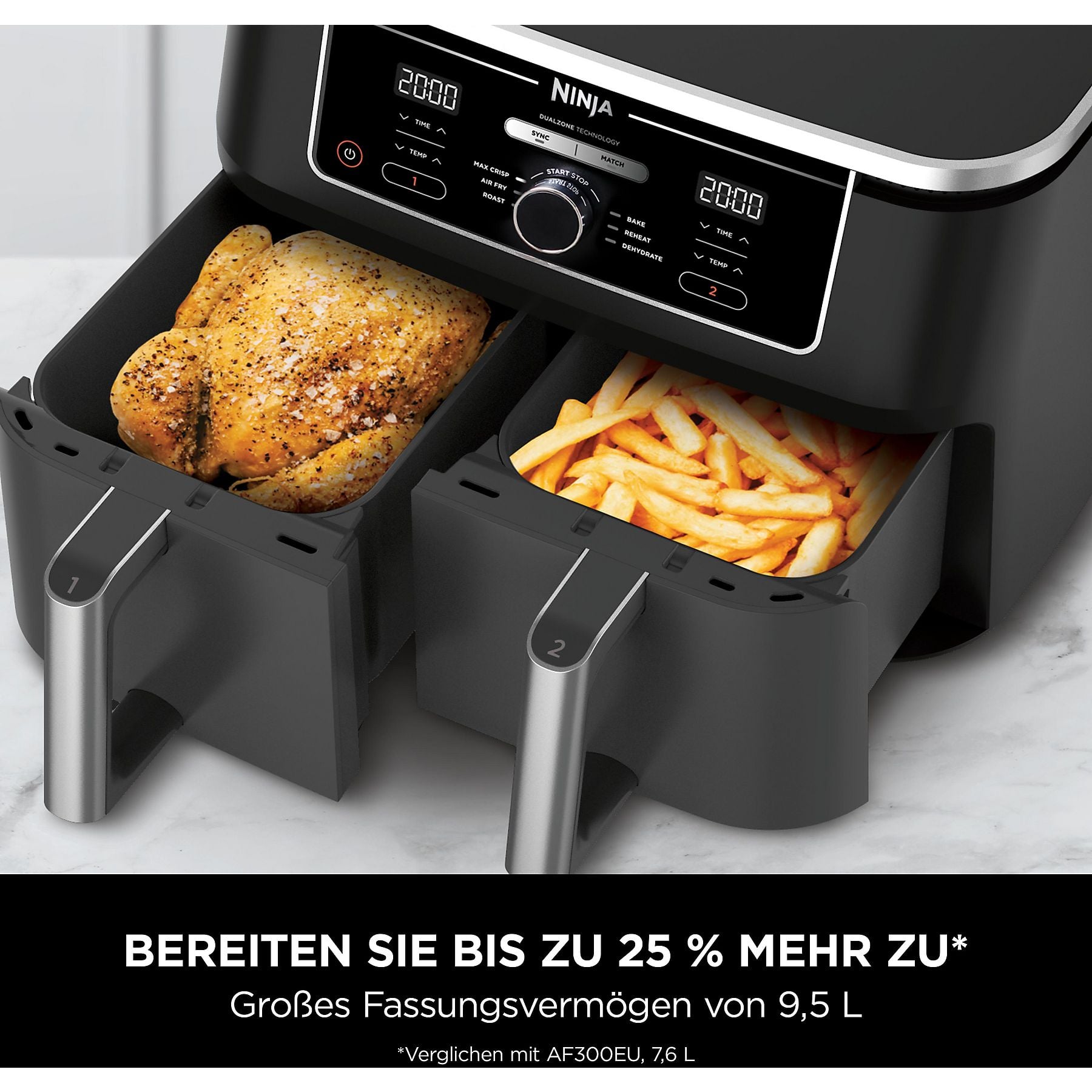 Ninja Foodi MAX Dual Zone AF400EU Heißluftfritteuse